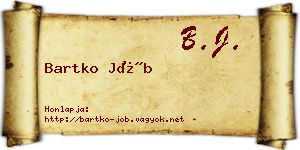 Bartko Jób névjegykártya